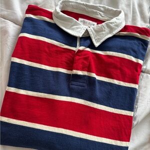 Guess Men's Polo with Red and Navy Stripes